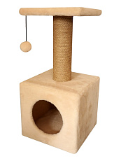 Cat House Когтеточка "Домик с полкой", 65 см, джут